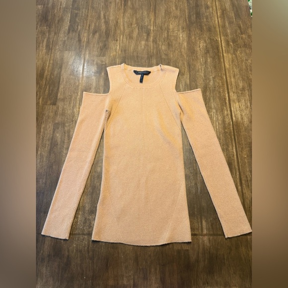 BCBGMaxAzria Cold Shoulder Sweater Womens SZ S Brown Wool Cashmere Blend Dressy - Picture 2 of 8